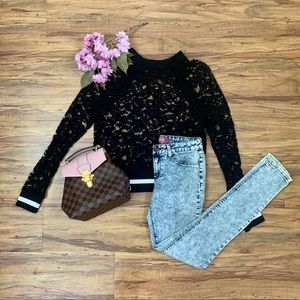 NWOT Black Lace Top